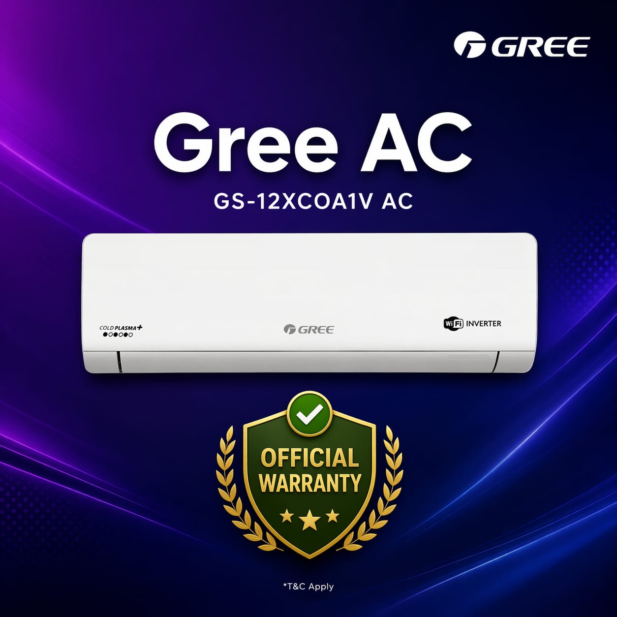 Gree Cosmo 1 Ton Inverter Split Type Air Conditioner (GS-12XCOA1V)