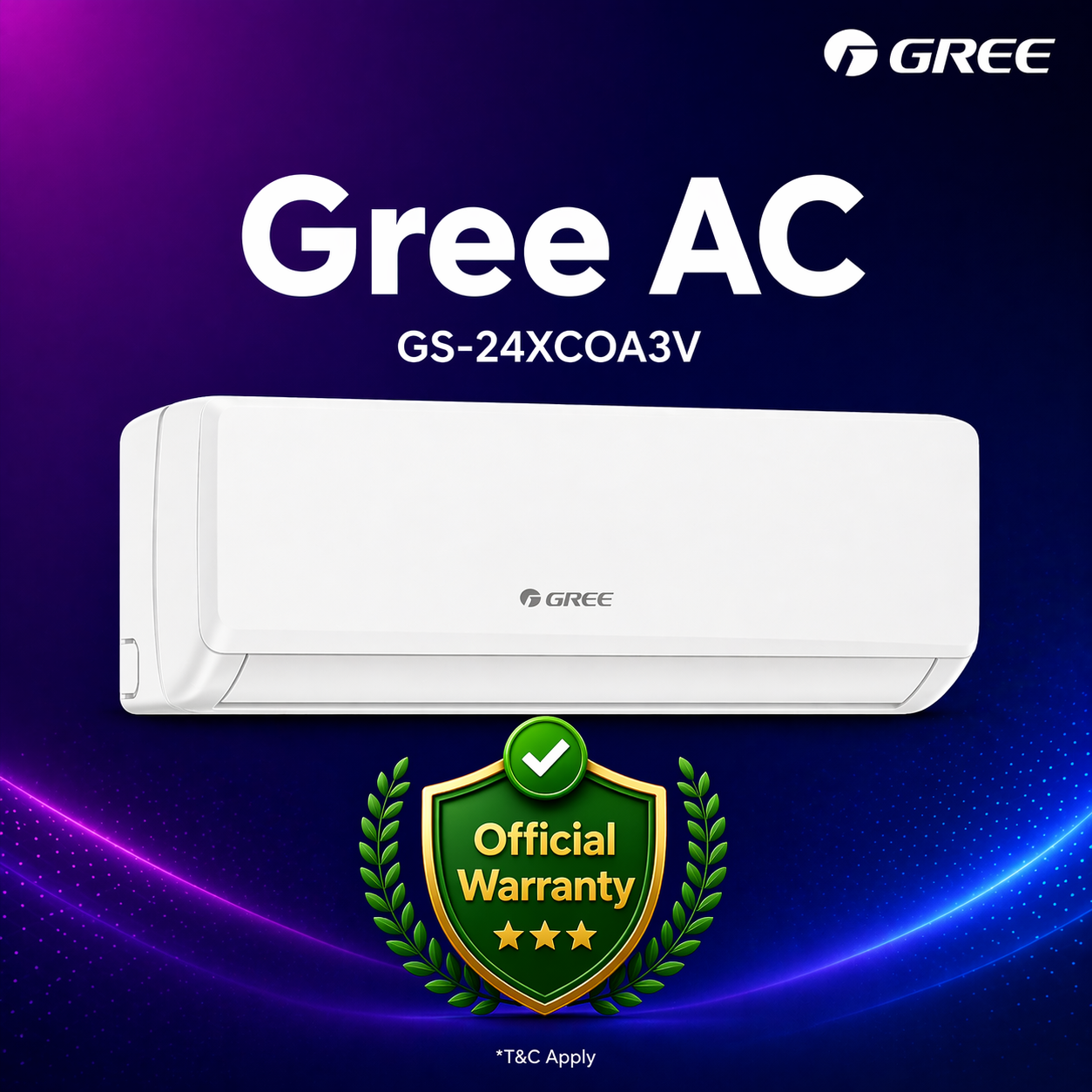 Gree Cosmo 2 Ton Inverter Split Type Air Conditioner (GS-24XCOA3V)