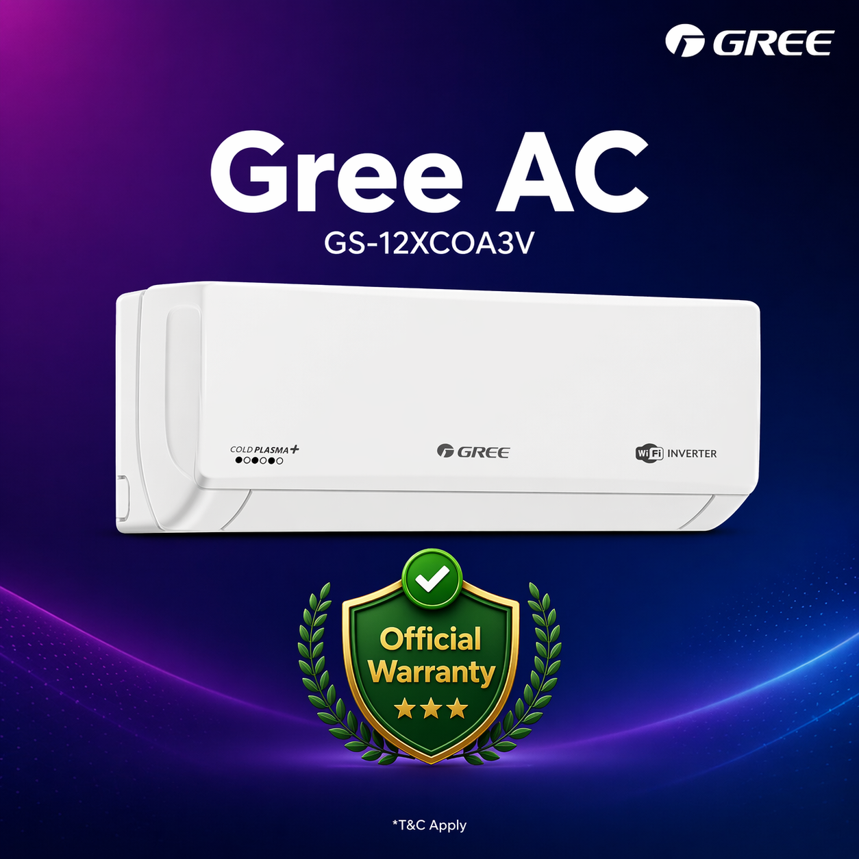 Gree Cosmo 1 Ton Inverter Split Type Air Conditioner GS-12XCOA3V