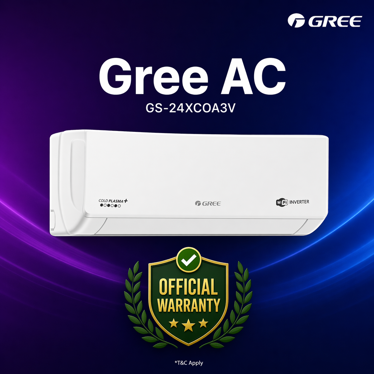 Gree Cosmo 2 Ton Inverter Split Type Air Conditioner (GS-24XCOA3V)