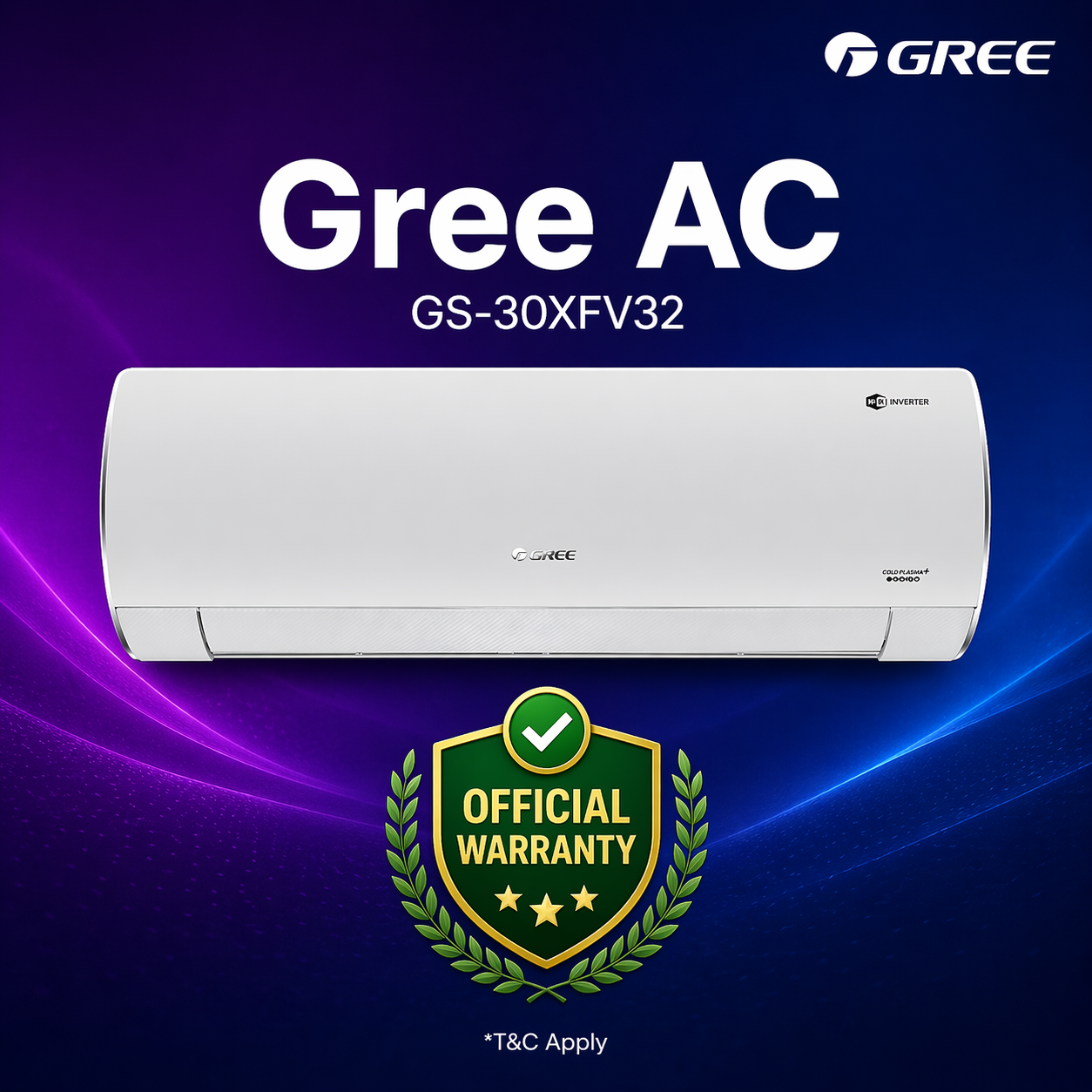 GS-30XFV32-Gree Fairy Split Type Air Conditioner (2.5 Ton Inverter)