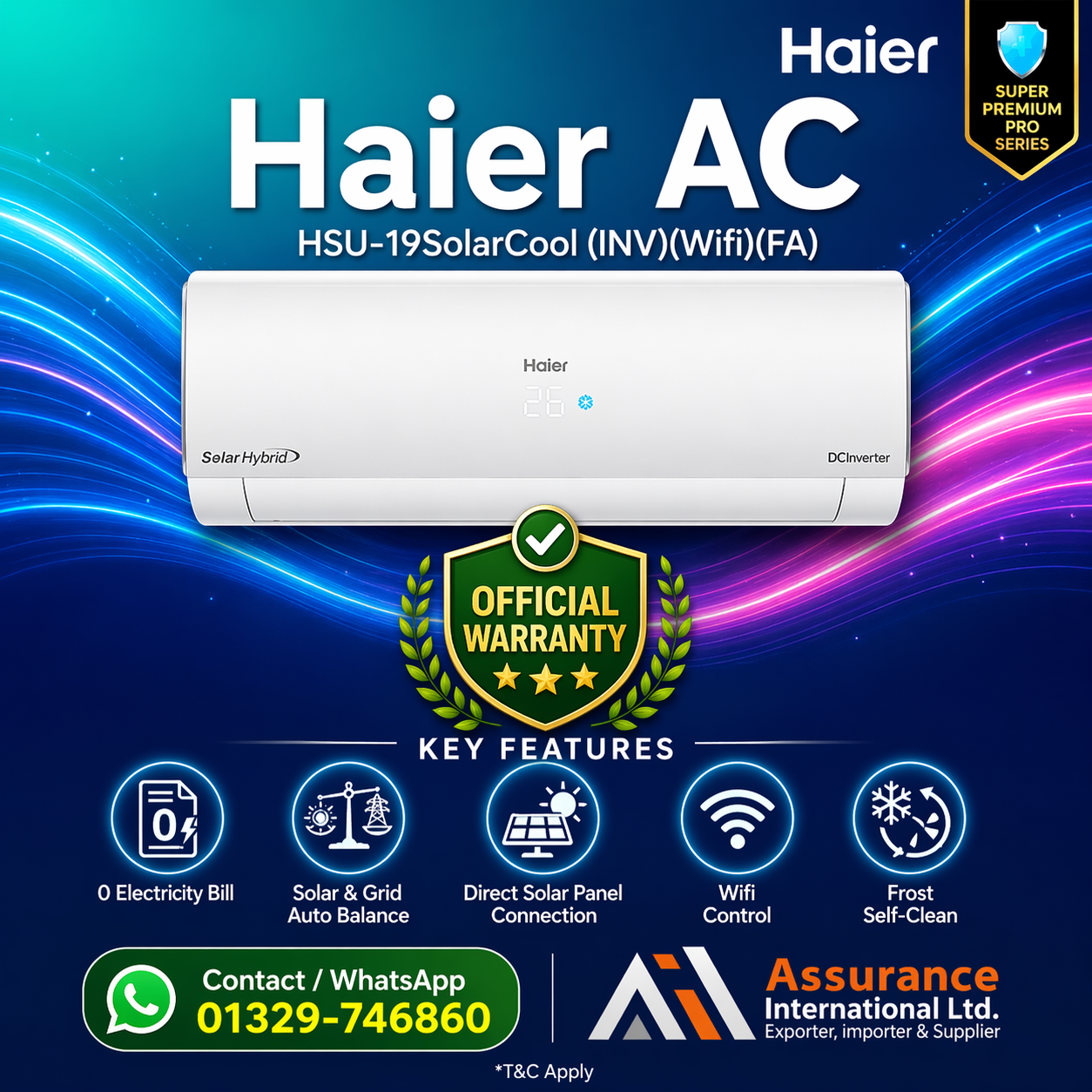 Solar Hybrid Inverter HSU-19SolarCool (INV)(Wifi)(FA)