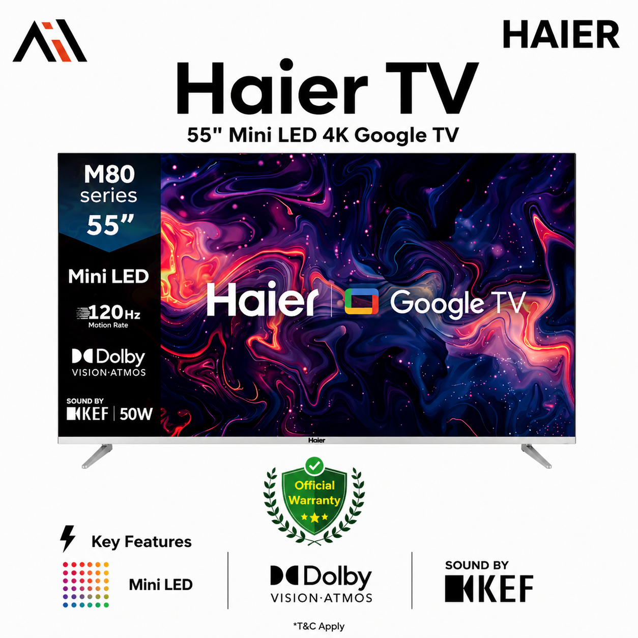 Haier 55 Inch Mini LED 4K UHD Google TV (H55M80FUX)