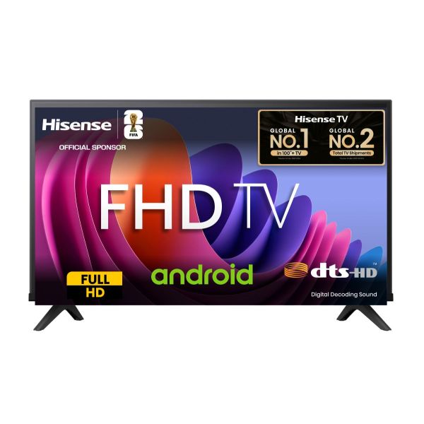 Hisense 43 Inch Bezel-Less FHD Wi-Fi DTS Smart Android TV (43A4F4)