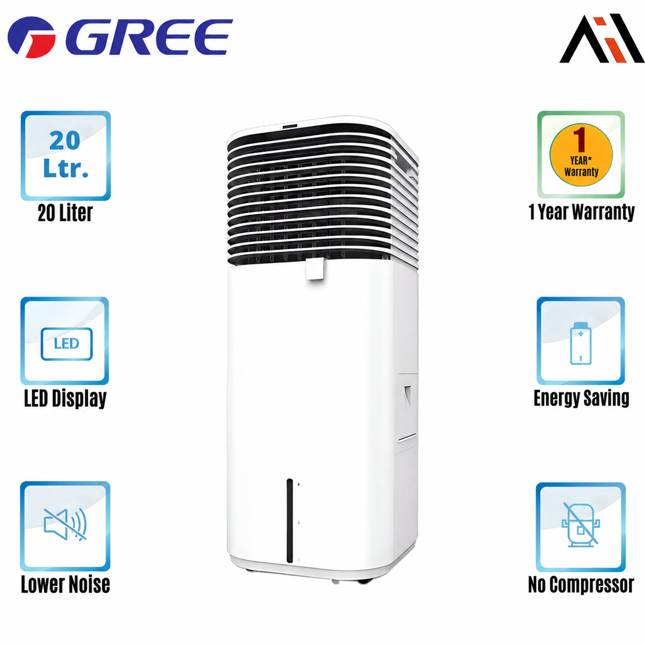 Gree Portable Air Cooler(KSWK-2001DGL)-White