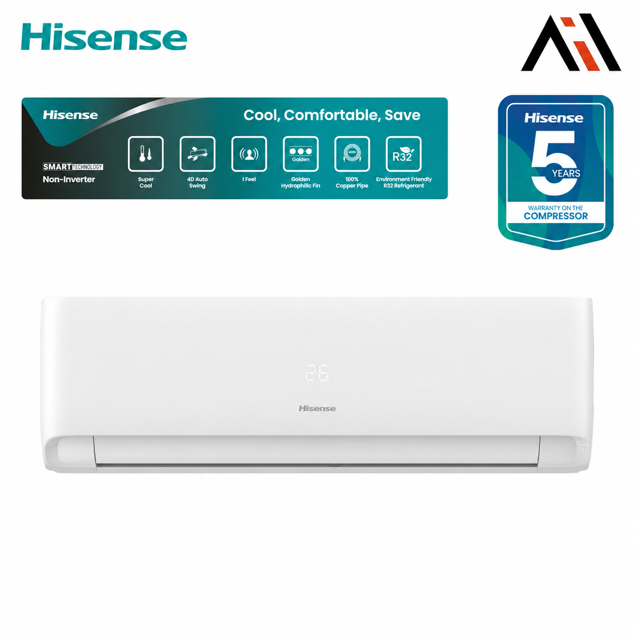 Hisense 1 Ton Smart Comfort AC AS12CW4RGRKF01BU