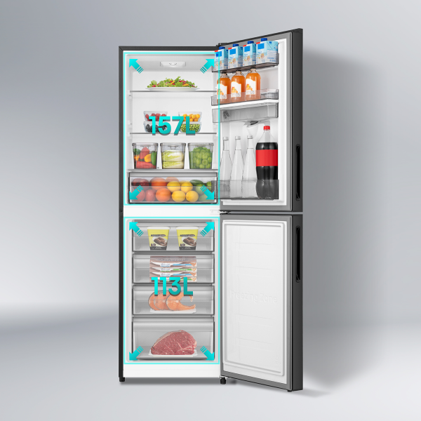 Hisense 270L BMF Inverter Glass Door with Dispenser Refrigerator RB1G270NM Mirror Black-2