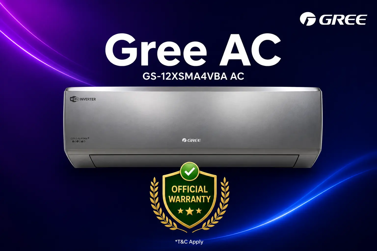 GREE Shimo Split Air Conditioner (1.0 TON) Inverter GS-12XSMA4VBA