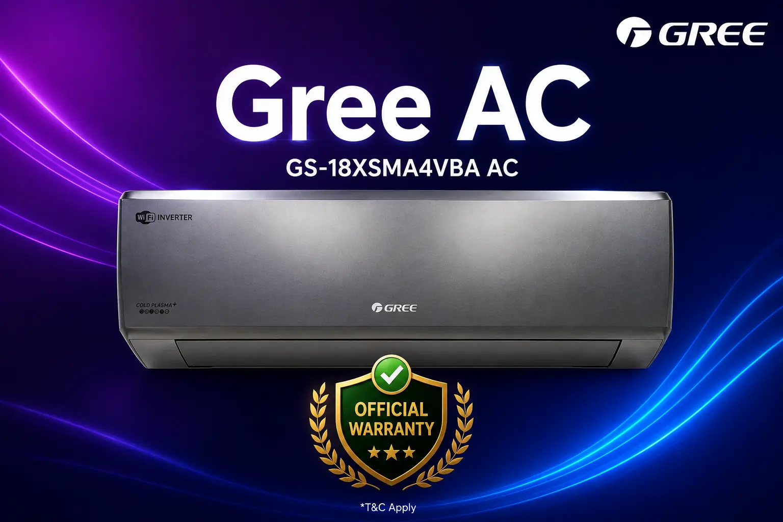 GREE Shimo Split Air Conditioner (1.5 TON) Inverter GS-18XSMA4VBA