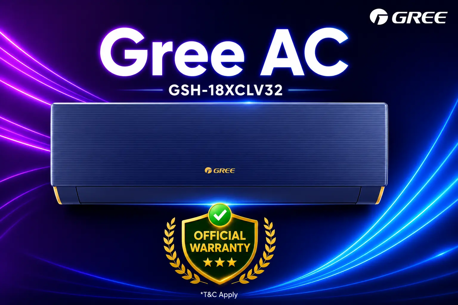 GREE CLIVIA Split Air Conditioner Inverter (1.5 TON) GSH-18XCLV32