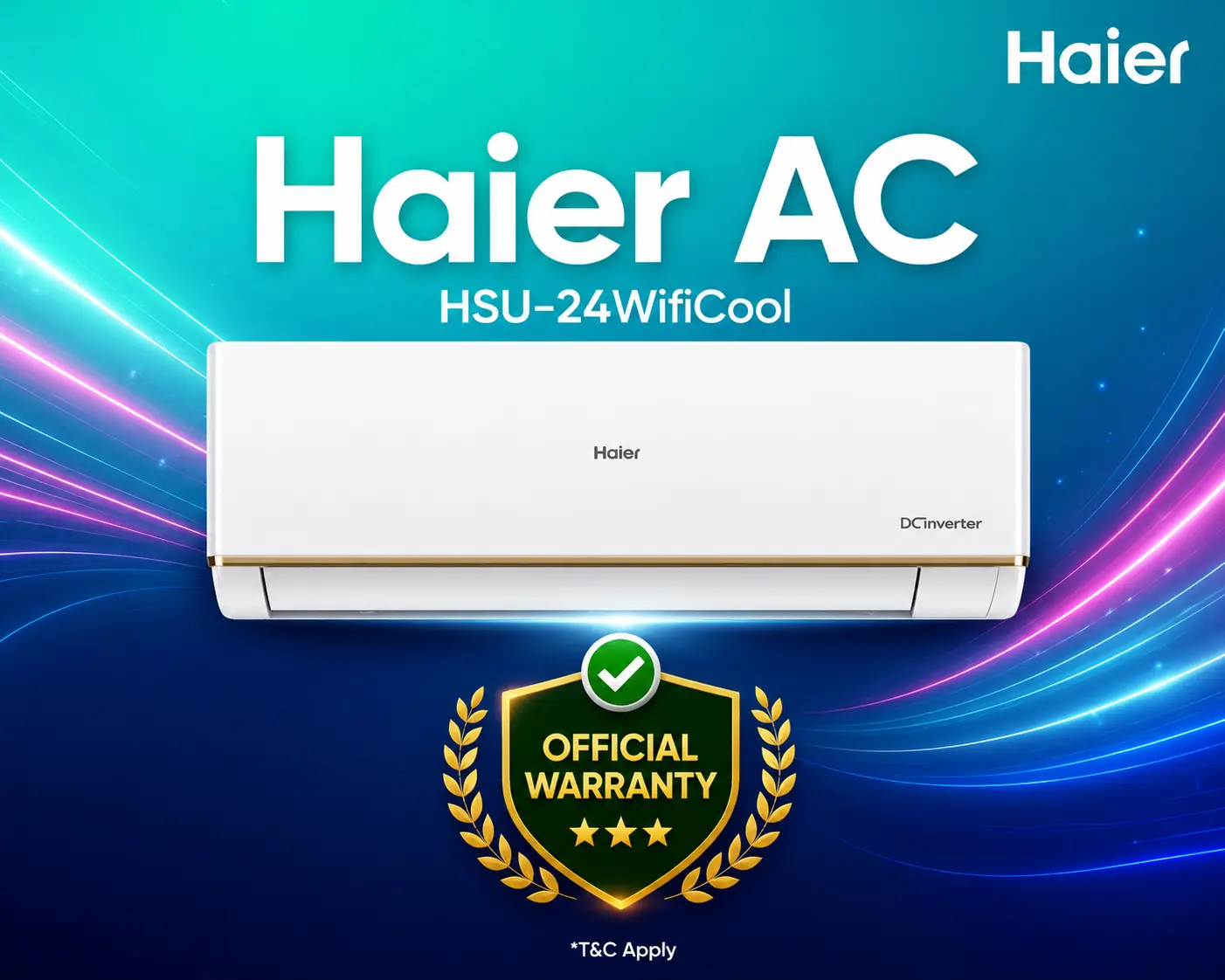 Haier WifiCool Inverter Air Conditioner 2 Ton HSU-24WifiCool